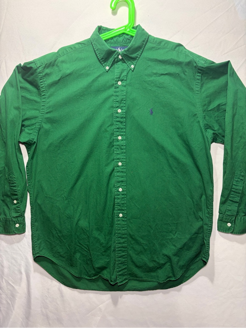 Ralph Lauren Emerald Green Button-Down Shirt - Men's Blake 100% Cotton